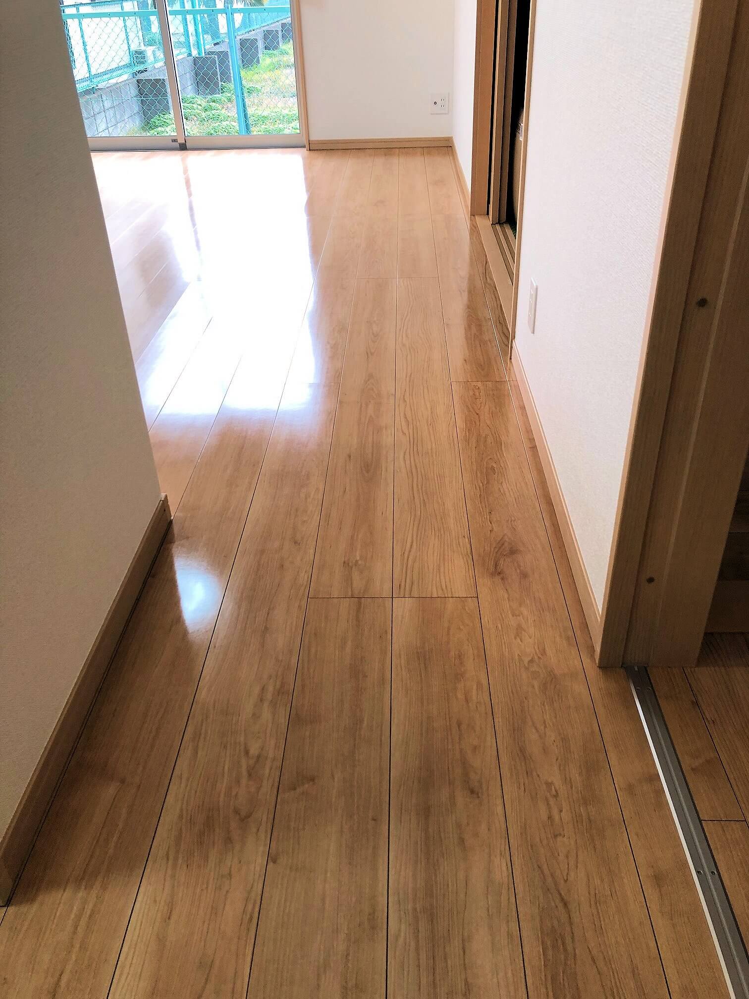 coatinghouse-fukuoka-fukuoka-shinchikukodate-after フロアコーティング施工事例 施工後|福岡県福岡市 ご新築戸建て コーティングハウス UVフロアコーティング施工済み