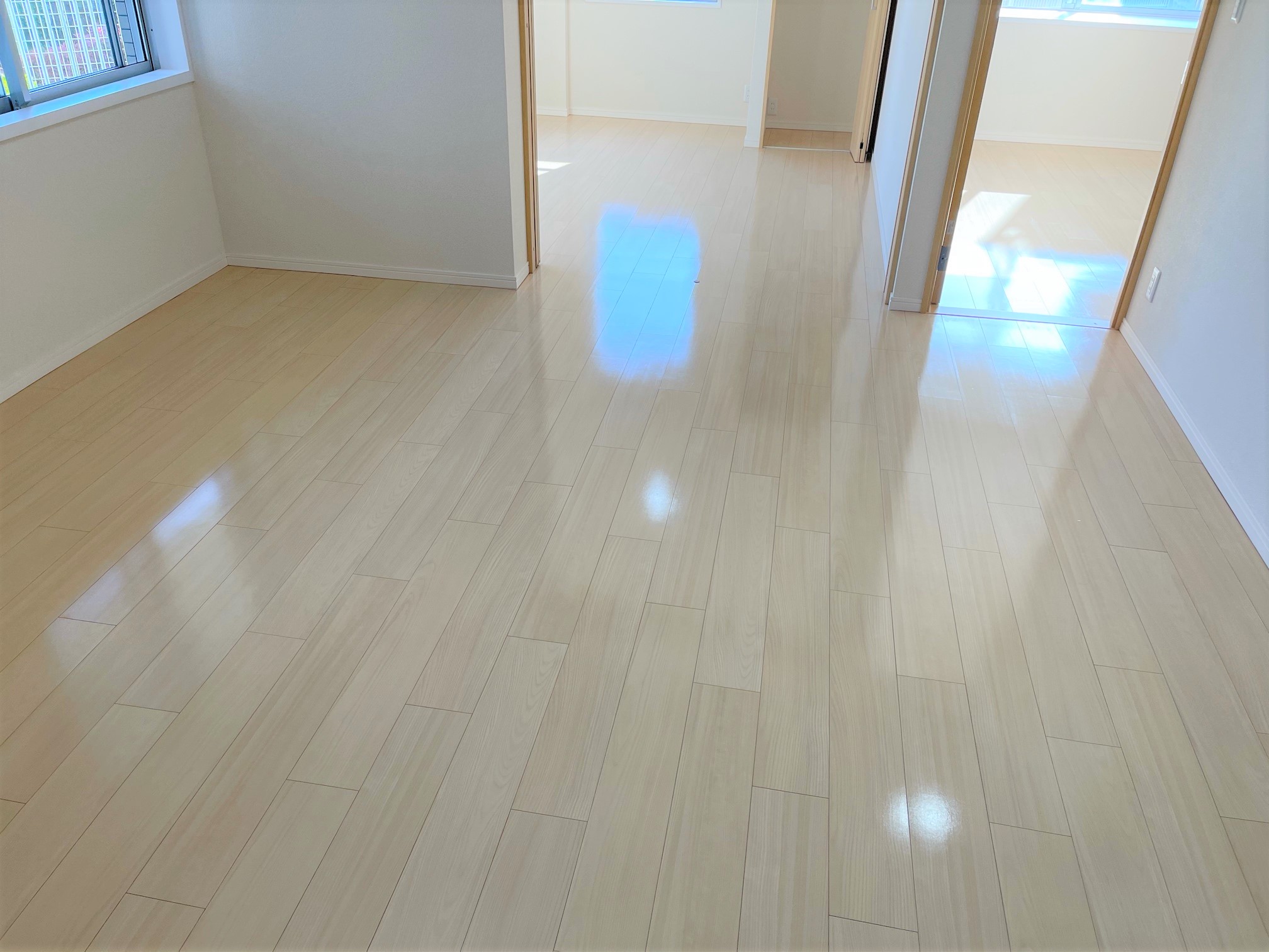 フロアコーティング施工事例 施工後｜神奈川県平塚市 ご新築戸建て G様邸 コーティングハウス シリコンフロアコーティング施工済み