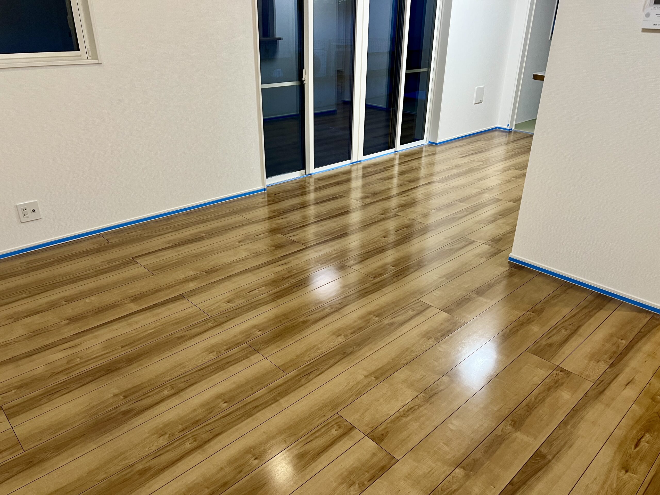 フロアコーティング施工事例 施工後｜東京都中野区 ご新築戸建て コーティングハウス セラミックガラスフロアコーティング施工済み