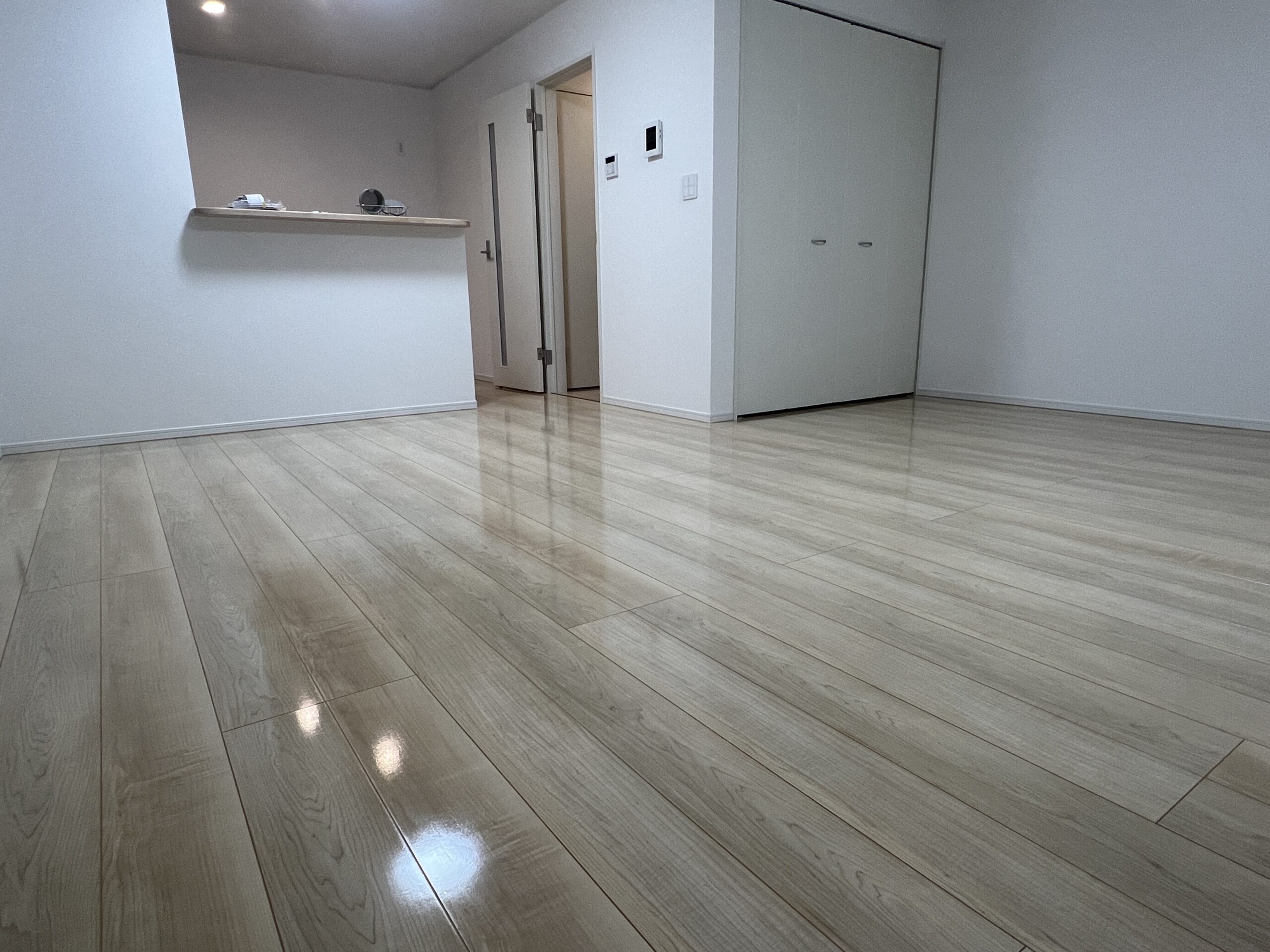 フロアコーティング施工事例 施工後｜福岡県福岡市 ご新築戸建て L様邸 コーティングハウス シリコンフロアコーティング施工済み