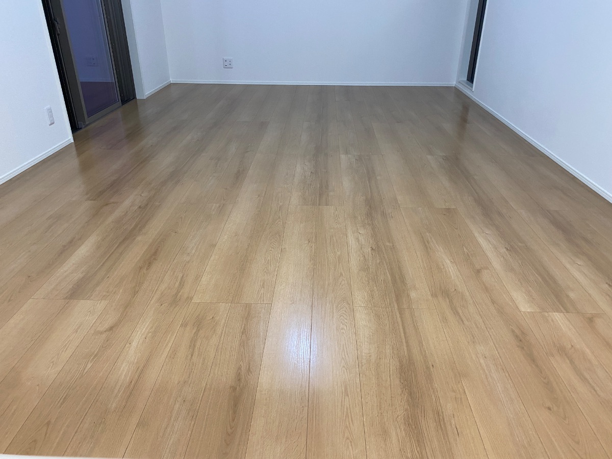 フロアコーティング施工事例 施工後｜東京都町 ご新築戸建て S様邸 コーティングハウス セラミックガラスフロアコーティング施工済み