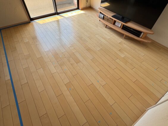 【施工前】東京都世田谷区 ご入居中戸建て Ａ様邸 フロアサンディング施工事例 施工前の状態