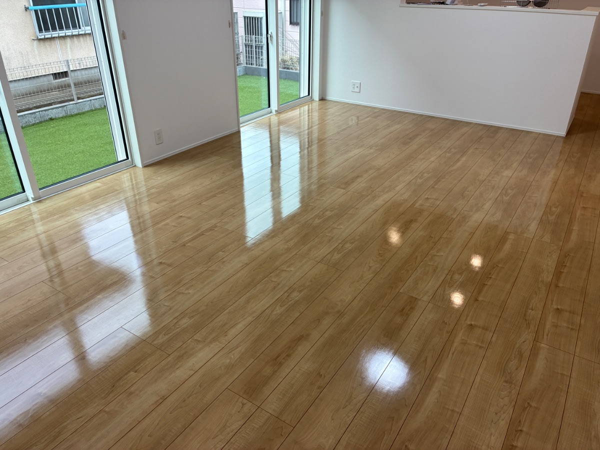 coatinghouse-fukuoka-fukuoka-shinchikukodate-after フロアコーティング施工事例 施工後|福岡県福岡市 ご新築戸建て L様邸 コーティングハウス セラミックガラスフロアコーティング施工済み