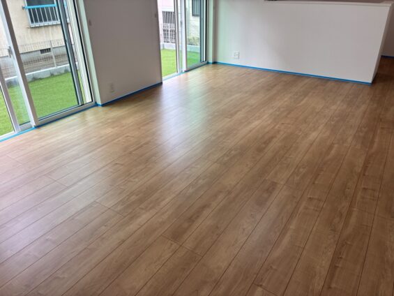 【施工前】栃木県下野市 ご新築戸建て Ｌ様邸 シリコンフロアコーティング施工事例 施工前の状態