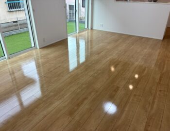 【施工後】栃木県下野市 ご新築戸建て Ｌ様邸 シリコンフロアコーティング施工事例 コーティングハウス シリコンフロアコーティング施工済み
