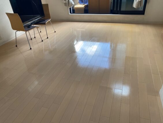 【施工後】東京都世田谷区 ご入居中戸建て Ｔ様邸 セラミックガラスフロアコーティング施工事例 コーティングハウス セラミックガラスフロアコーティング施工済み