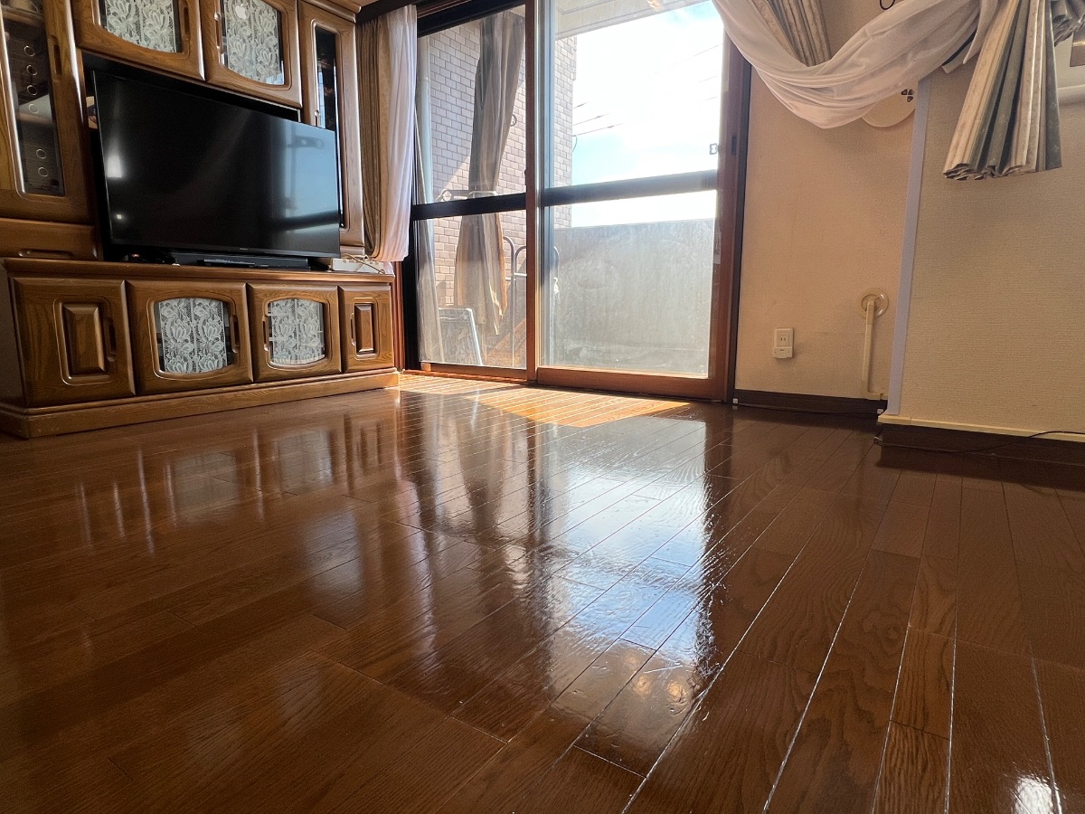 フロアコーティング施工事例 施工後｜千葉県千葉市 ご入居中マンション A様邸 コーティングハウス シリコンフロアコーティング施工済み