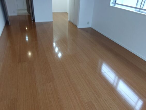 【施工後】東京都港区 中古マンション Ｔ様邸 ガラスフロアコーティング施工事例 コーティングハウス ガラスフロアコーティング施工済み