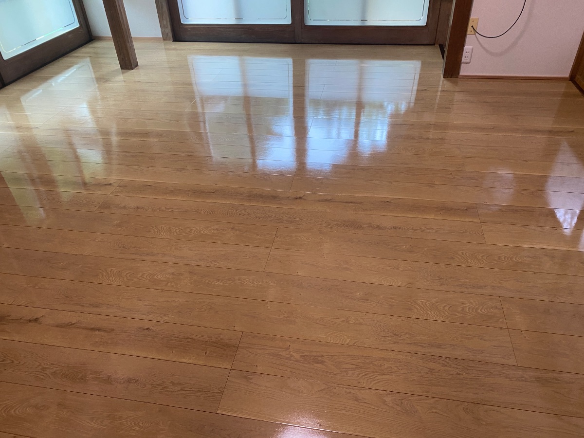 フロアコーティング施工事例 施工後｜千葉県八千代市 ご入居中戸建て W様邸 コーティングハウス シリコンフロアコーティング施工済み
