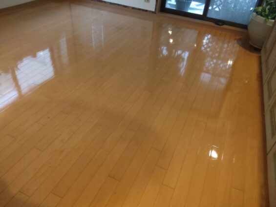 【施工後】東京都中央区 ご入居中マンション Ｎ様邸 シリコンフロアコーティング施工事例 コーティングハウス シリコンフロアコーティング施工済み
