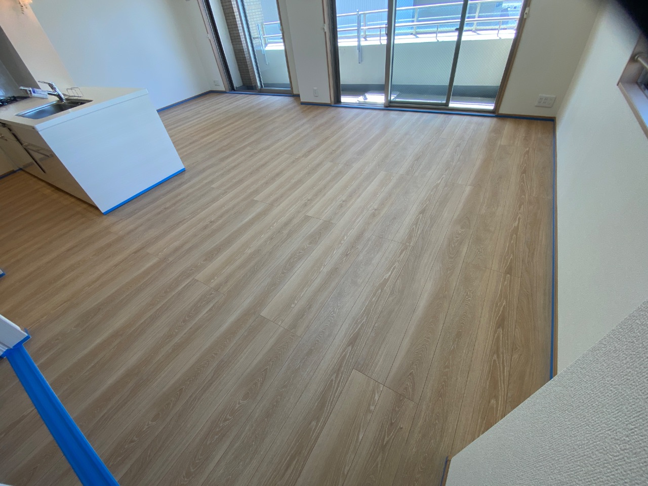 宗像市フロアコーティング施工事例 施工前｜福岡県宗像市 リノベーション済みマンション Ｓ様邸の床の状態