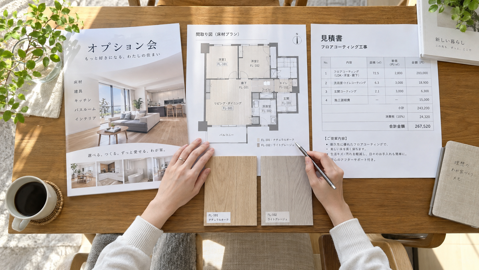 福岡の新築マンションのオプション会資料と直接依頼の見積書の比較