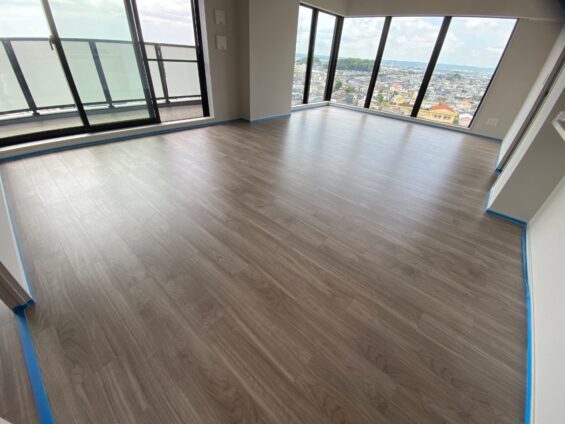 【施工前】静岡県藤枝市 ご新築マンション Ｓ様邸 セラミックガラスフロアコーティング施工事例 施工前の状態